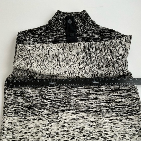 Express Mens 1/4 Zip Pullover Sz L Gray/Black Mock Neck Knit Preppy Y2K Everyday - Picture 6 of 10